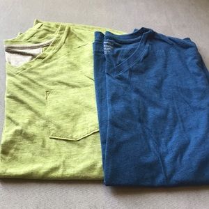2 short sleeved v neck tops